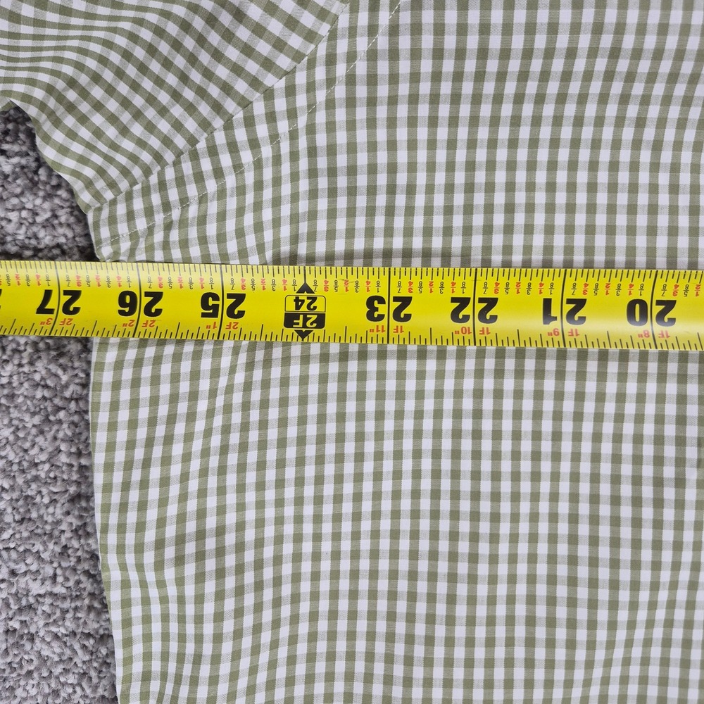 Ralph Lauren Short Sleeve Gingham Shirt Mens 17 Green Cotton Yarmouth Button - Picture 6 of 7